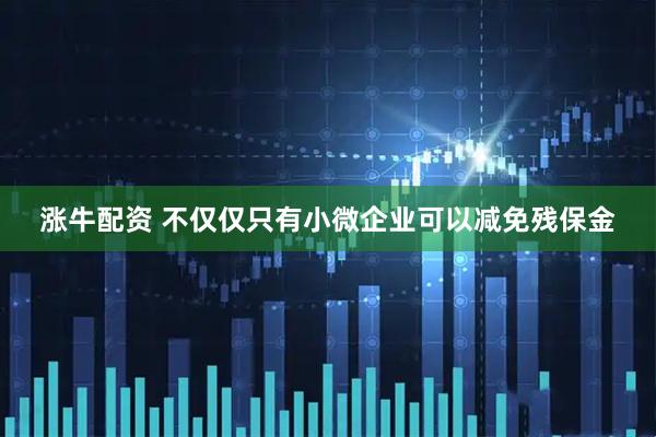 涨牛配资 不仅仅只有小微企业可以减免残保金