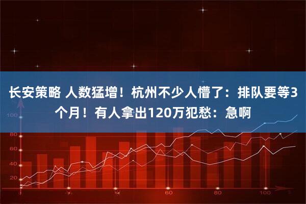 长安策略 人数猛增！杭州不少人懵了：排队要等3个月！有人拿出120万犯愁：急啊